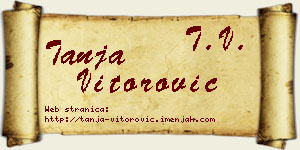 Tanja Vitorović vizit kartica